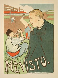 Jäljennös julisteesta, joka mainostaa "Mevistoa", Pariisi