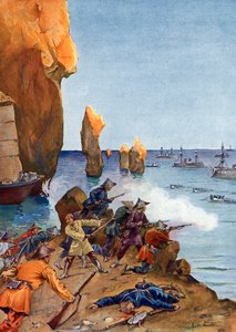 Colonizarea Tonkinului: „” Amiralul francez Amedee Courbet conduce flota sa în Along Bay (Ha Long) în august 1883, Vietnam” (Campania Tonkin: Amiralul Amedee Courbet în Along Bay în iulie - august 1883, cu întăriri navale substanțiale în continuare stfinni