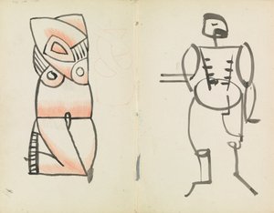 Hiipivä naaras ja seisova uros tekijältä Henri Gaudier-Brzeska