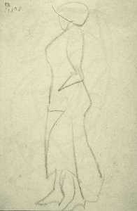 Promenader sivusta (musta liitu paperille) tekijältä Henri Gaudier-Brzeska