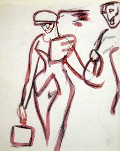 Promenader seuralaisen kanssa tekijältä Henri Gaudier-Brzeska