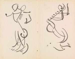 Kaksi tanssivaa hahmoa tekijältä Henri Gaudier-Brzeska