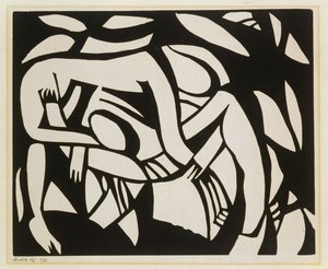 Wrestlers, n. 1914 (linopiirros)