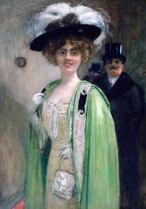 Pariskunta saapuu tapahtumaan, c1872-1929 tekijältä Henri Gervex