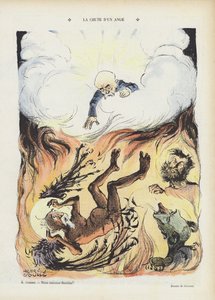 Enkelin lankeemus. Kuvitus Le Rirelle (väri litho)