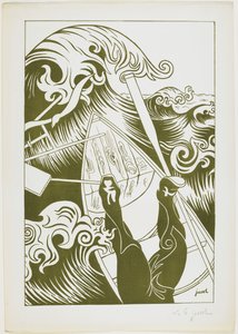 La Vague (Aalto) 1894 (litografia oliivinvihreällä musteella)