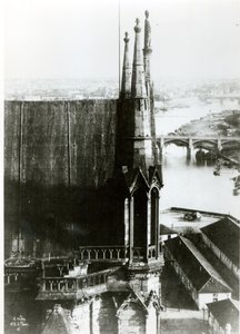 Näkymä Pariisin Notre-Damen katedraalille ja Seine-joelle, n. 1853