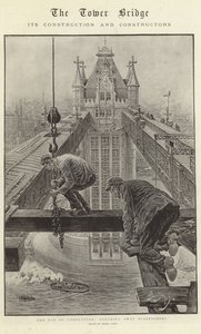 Tower Bridge, sen rakentaminen ja rakentajat (litografia)