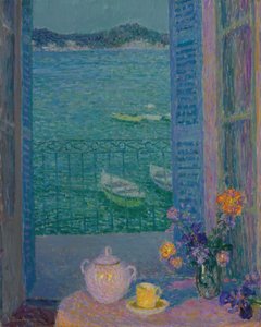 Kukkakimppu ikkunalla, Villefranche-sur-Mer, 1928