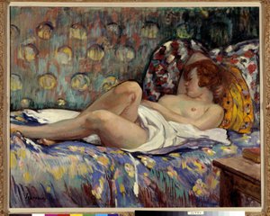 Nu Longe -maalaus Henri Lebasque (1865-1937) Pakollinen maininta: Kokoelman perustan terveisin Provence, marseille tekijältä Henri Lebasque
