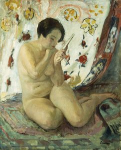Alaston istuu peilin kanssa; Nu Assis au Miroir, 1925-1930