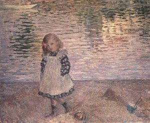 Nuori tyttö rannalla tekijältä Henri Lebasque