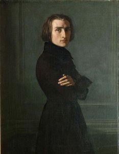 Säveltäjä Franz Lisztin muotokuva 1811-1886, 1839.