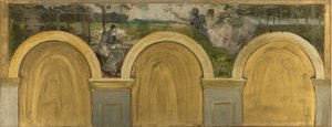 Luonnos Salon des Sciences -tapahtumaa varten Pariisin kaupungintalolla: Tieteen kruunajaiset, vuosien 1888 ja 1892 välillä (öljy kankaalle, neliö).