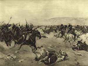 Raskaan prikaatin hyökkäys, Balaclavan taistelu, 1854 (syväpaino) tekijältä Henri Louis Dupray
