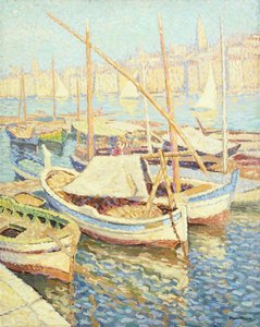 Marseillen satama (öljy kankaalle) tekijältä Henri Martin