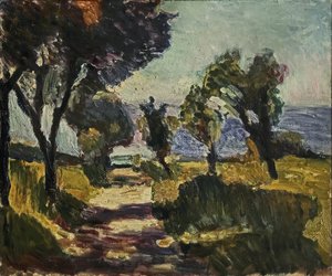 Korsikan maisema oliivipuiden kanssa tekijältä Henri Matisse