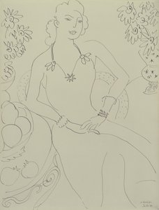 Piirustus istuva nainen tekijältä Henri Matisse