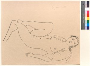 Makaava alaston nainen jalat koukussa tekijältä Henri Matisse