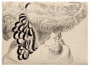 Tyttö sulkahattu päässä (Mlle Antoinette) tekijältä Henri Matisse