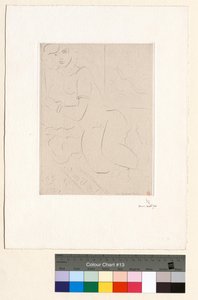 Suuri kolmen neljäsosan profiilissa oleva alastonmakuukuva tekijältä Henri Matisse