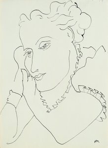 Naisen pää, kädet poskea vasten tekijältä Henri Matisse