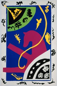 Hevonen, ratsastajatar ja klovni. Teoksesta "Jazz". Taulu V. S. 34 tekijältä Henri Matisse