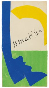 Maalausnäytös Henri Matisse, Papiers decoupes -näyttelyluettelon takakanteen. tekijältä Henri Matisse