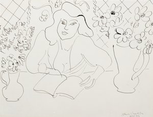 Malli kirjan kanssa tekijältä Henri Matisse