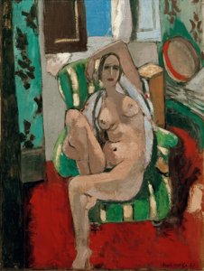 Alaston istuu tamburiinin kanssa tekijältä Henri Matisse
