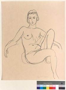 Istuva alastonhahmo kädet ojennettuina tekijältä Henri Matisse