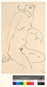 Alaston kolmesta neljäsosasta kuvattuna, pää kumarassa tekijältä Henri Matisse