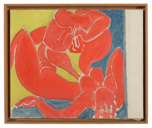 Nymfi ja punainen eläimistö (kehystetty) tekijältä Henri Matisse