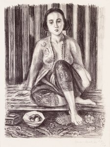 Odaliskia hedelmälautasen kanssa tekijältä Henri Matisse