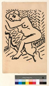 Pieni valoisa metsikkö tai istuva alaston nainen 3/4-kuvakulmassa tekijältä Henri Matisse