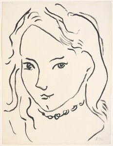 Margueriten muotokuva, noin 1906-1907 (sivellin ja tussi paperille). tekijältä Henri Matisse