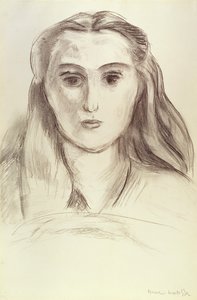 Muotokuva nuoresta naisesta, jolla on hiukset alhaalla (L.N. Delektorskaja) tekijältä Henri Matisse