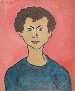 Muotokuva kiharat hiukset, merensininen villapaita tekijältä Henri Matisse