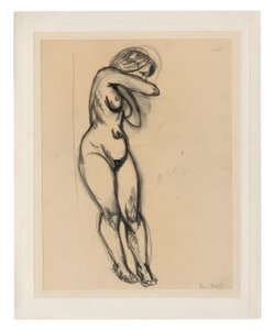 Seisova alaston nainen, joka kiertyy kohti selkäänsä tekijältä Henri Matisse