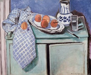 Asetelma vihreällä pöytälaudalla tekijältä Henri Matisse