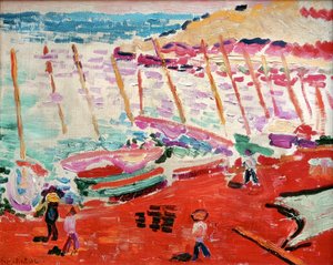Punainen ranta, Collioure, kesä 1905 (öljy kankaalle) tekijältä Henri Matisse