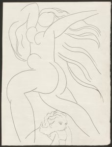 Malja, lautasella yksi Poesies de Mallarmé -teoksesta. tekijältä Henri Matisse
