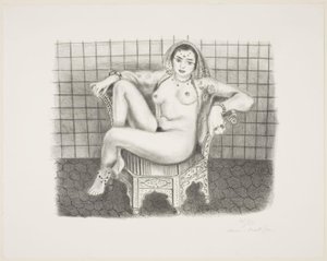 Nuori hindu istumassa alastomana tuolilla tekijältä Henri Matisse