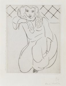 Hunnutettu itämainen nainen polvistuu tekijältä Henri Matisse