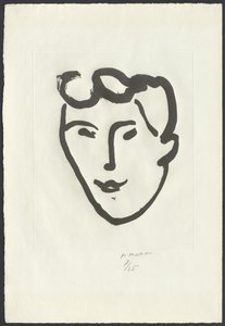 Naisen kasvot [naamio ja hiusrullat] tekijältä Henri Matisse