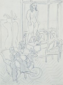 Nainen sisätiloissa; Hotel Regina, Cimiez, Nizza tekijältä Henri Matisse