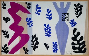 jazz - le lanceur de couteaux 1943 (Gouache leikattu ja liimattu paperille, kiinnitetty kankaalle) tekijältä Henri Matisse