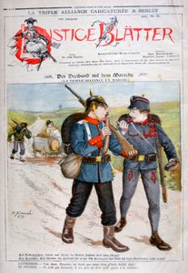 Karikatyyri Triple Alliancesta Lustige Blatter -lehdessä, 1893
