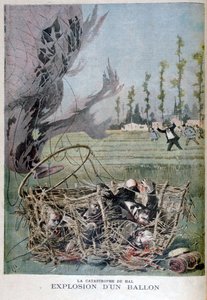 Ilmapallon räjähdys Halissa, Belgiassa, 1895. tekijältä Henri Meyer