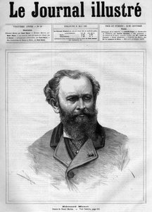 Edouard Manet (1832-1883), ranskalainen taidemaalari - "The Illustrous Journal" -lehden kansisivu 1883 - Piirustus Henri Meyer (1844-1899) tekijältä Henri Meyer